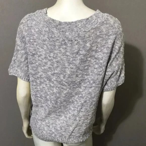 #80 Nine West Women's Crew Pullover Short Sleeve Cable Knit Sweater Gray Size M - Picture 6 of 9